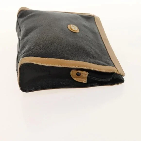 GUCCI GG Canvas Web Sherry Line Bag Leather 2 Set Beige Black Auth 139097